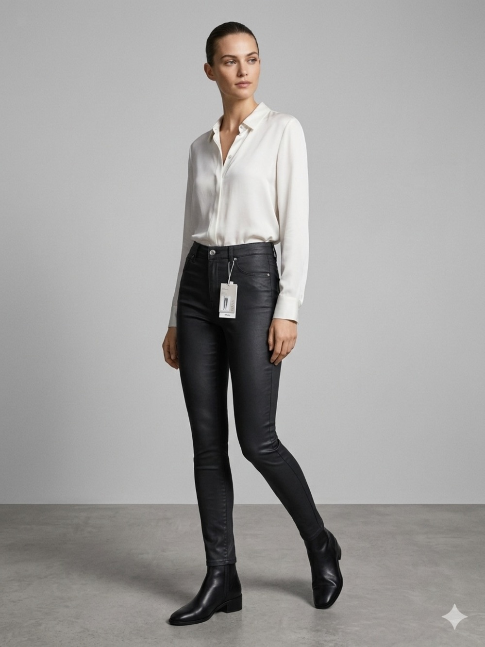 Mango Black Skinny Coated Jeans